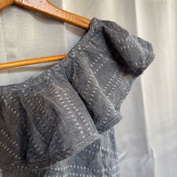 NWT Roxy Alcove Moment Cold Shoulder Top Ruffle Blue White Boho Beach Coastal - Picture 4 of 7